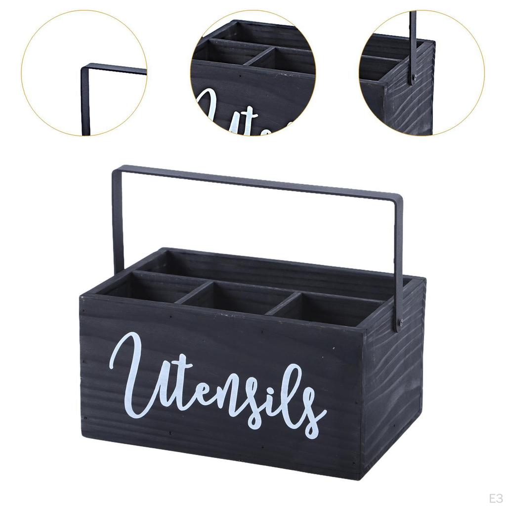 Countertop Holder for Kitchen Utensils with Compartments Forks And Spoons