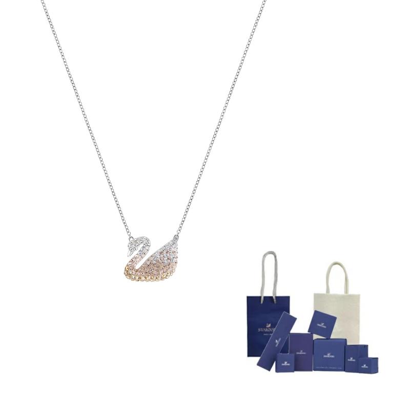 Swarovski Swan Necklaces Womens Gradient Yellow F-Branded gift bag королевские желтого