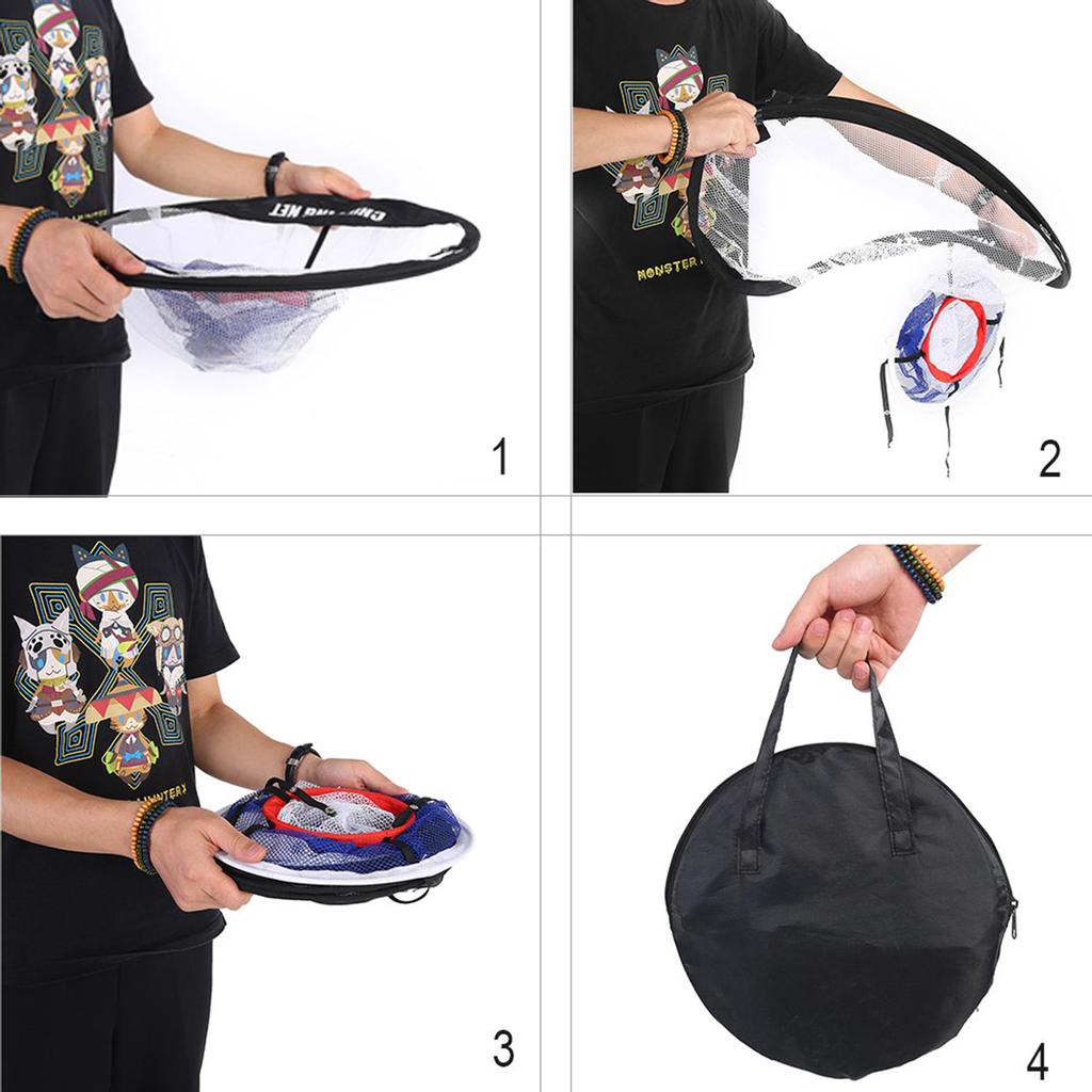 Schwarzes Nylon-Netz Faltbares Golf-Chipping-Netz Bälle-Sammler Halterung Tasche Trainingszubehör