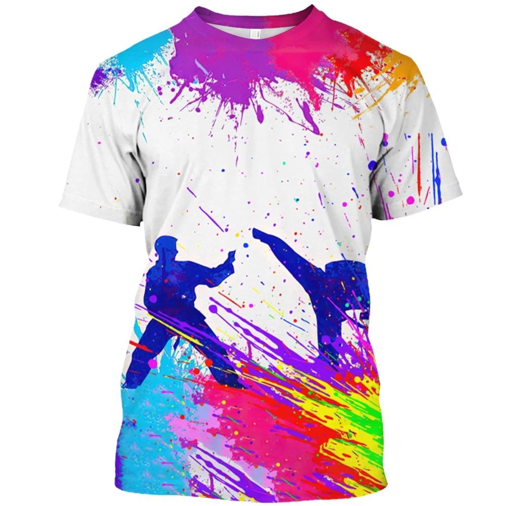 Japan Training T-shirt Men's 3d Karate Printed Tee Tops Oversized Short-sleeved High-quality Sportswear Men Quick-drying T Shirt