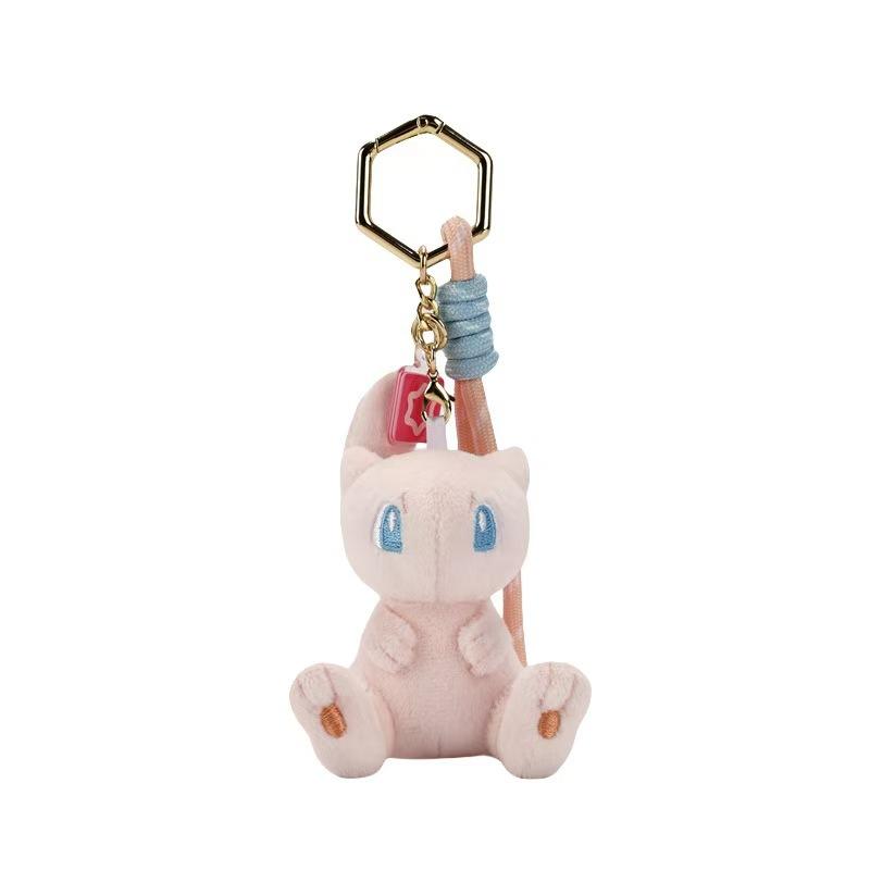 Kawaii Anime Plush Keychain Pikachu Eevee Mew Squirtle Bulbasaur Soft Stuffed Toy Bag Charm Pendant Kids Birthday Gift