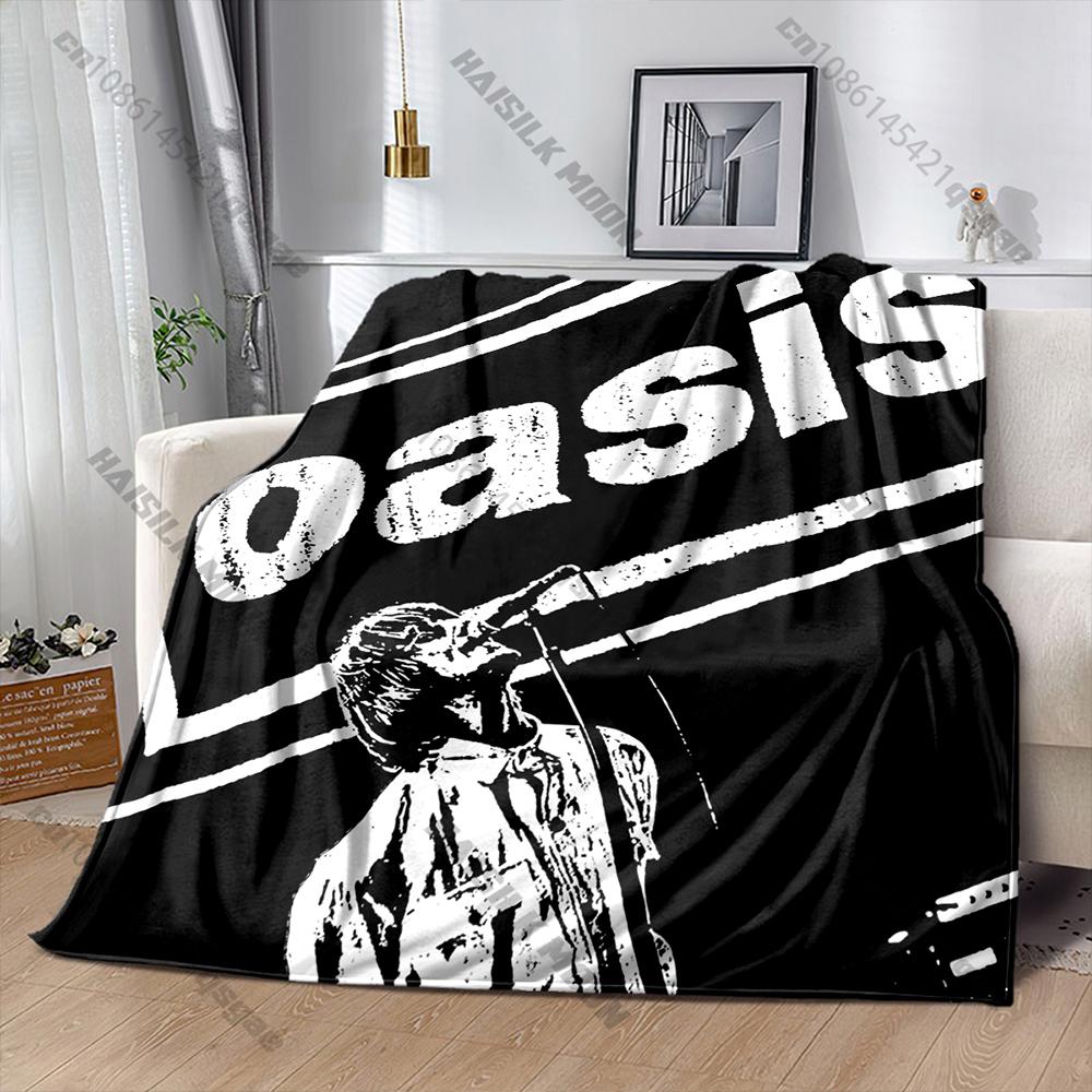6 Sizes Classic Band Theme 0asis Pattern Printed Blanket,Throw for Bed, Couch & Travel- Ultra Soft & Cozy Gift for Friend Family