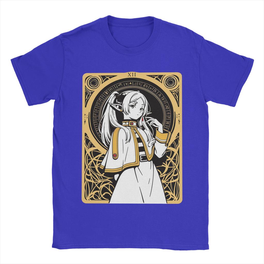 Męskie Koszulki Frieren Beyond Journey's End Anime Koszulki z Czystej Bawełny z Krótkim Rękawem Sousou No Frieren Koszulki z Okrągłym Dekoltem Odzież