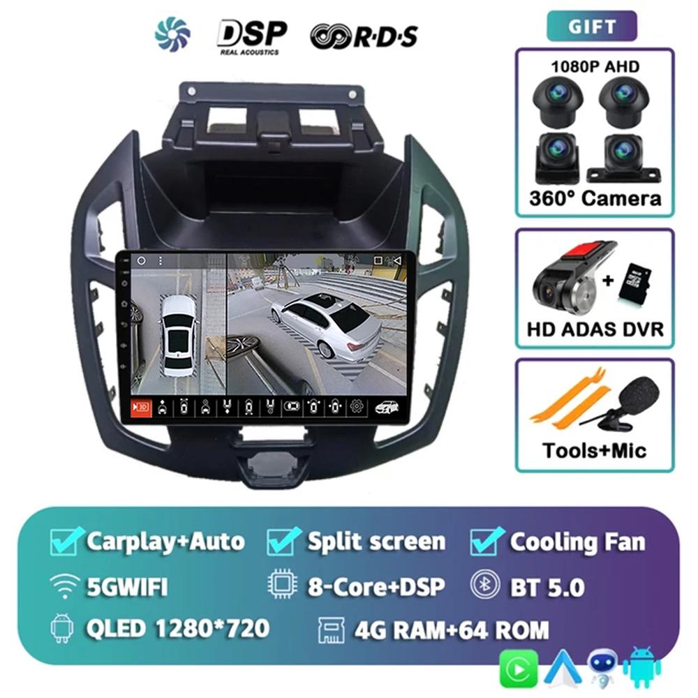 9" Radio Android 14 Audio For FORD TRANSIT Connect 2014 2015 CarPlay WITSON Multimídia Automotivo GPS WIFI DSP Car Stereo 2Din