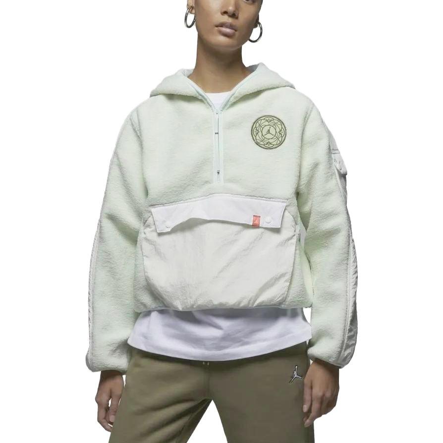 Jordan Cny Serie Half-Zip Multi-Pocket Fleece Pullover Hoodie Damen Hoodies Weiß FB1635-108