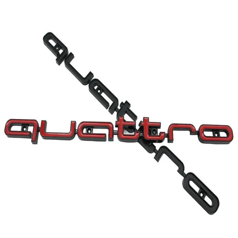 2026 Quattro Emblem 3D ABS Car Front Grille Emblem For Audi A3 A4 A5 A6 A6L A7 A8 Q3 Q5 Q7 S3 S4 S5 RS3 RS4 RS6 Badge Accessories