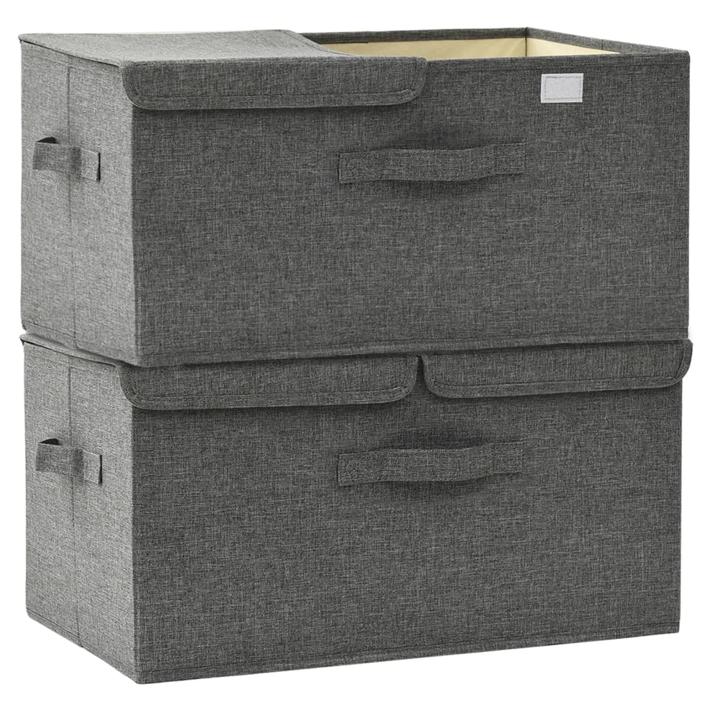 Storage Boxes 2 Pcs Fabric 50 X 30 X 25 Cm Anthracite