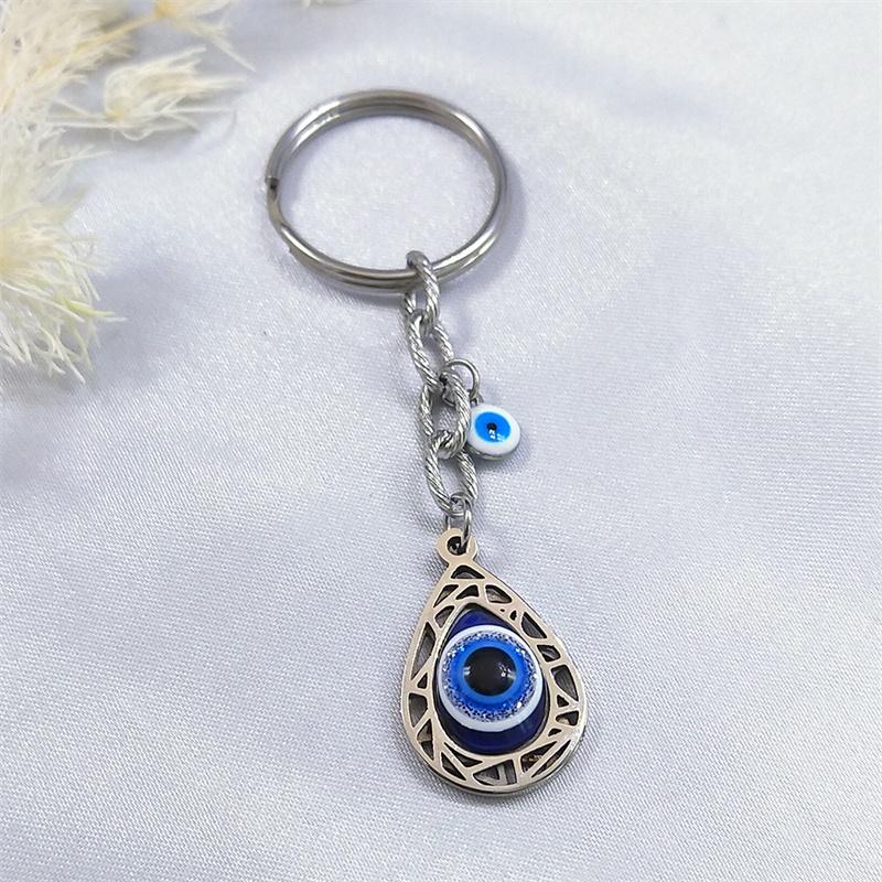 Turkish Evil Eye Necklace Stainless Steel Silver Color Blue Lucky Eyes Water Drop Necklaces Jewelry Collier Femme N8366S01
