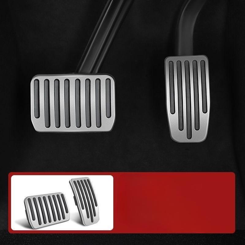 For Tesla Model 3 Model Y Aluminum Alloy Anti-Slip Foot Pedals Set Brake Gas Accelerator Rest Pedal Black Car Accessories