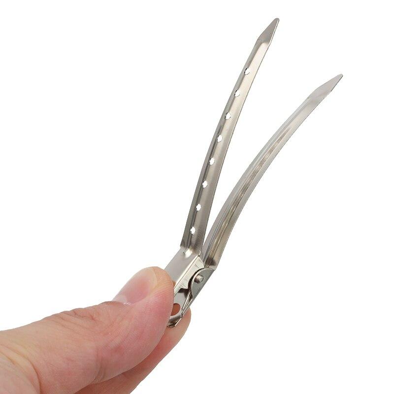 12PCS Stainless Steel Hair Clip Salon Hairdressing Duck Mouth Hairdresser Clips Hair Hairdressing Sectioning Clamp