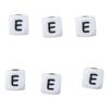 Silicone Cube Letter Beads White Letter E Square Square Alphabet Beads  Handmade Crafts Lovers