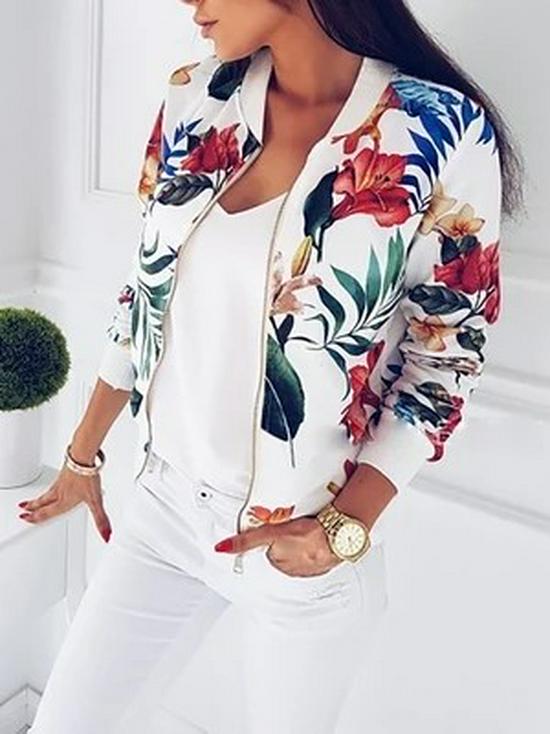 New Women's Floral Print Autumn Jacket Shirt - European & American Style
