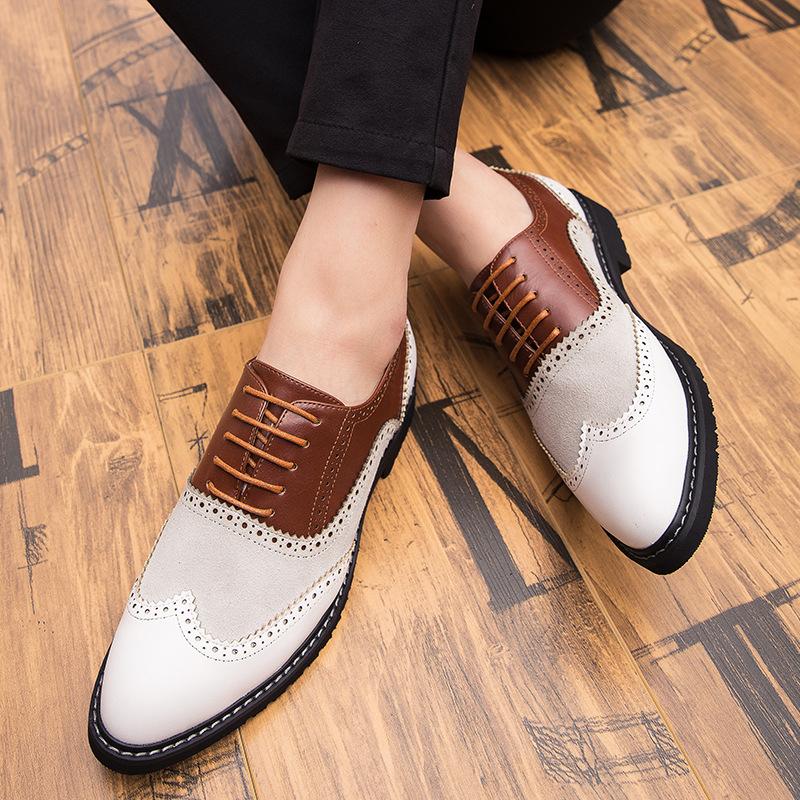 

Men s shoes 46 large size new casual leather shoes fashion men s business shoes trend British style Brock leather shoes 46