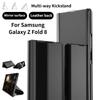 Plating Miror Surface Multi-Kickstand Leather Case for Samsung Galaxy Z Fold 8 7 6 5 4 3 2 360 Full Body Protect Anti-drop Cover