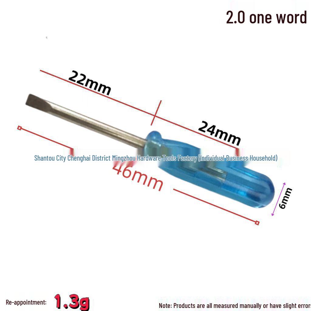 

2.0mm Phillips & 3.0mm Mini Screwdriver Set - Blue Crystal Handle for Phillips and Slotted Screws