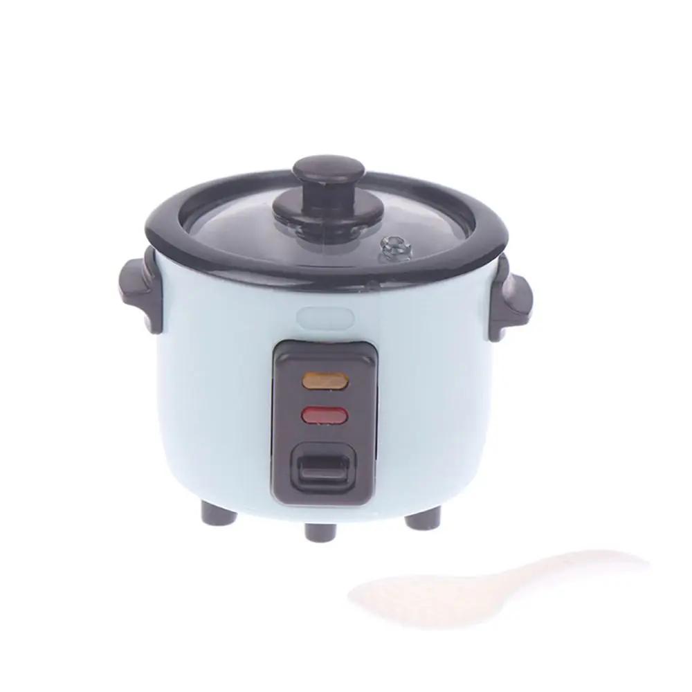 Mini Rice Cooker Model Dollhouse Miniature Kitchen Appliances Doll Food Accessories Kids Toy Cute Home Desktop DIY Decoration синий