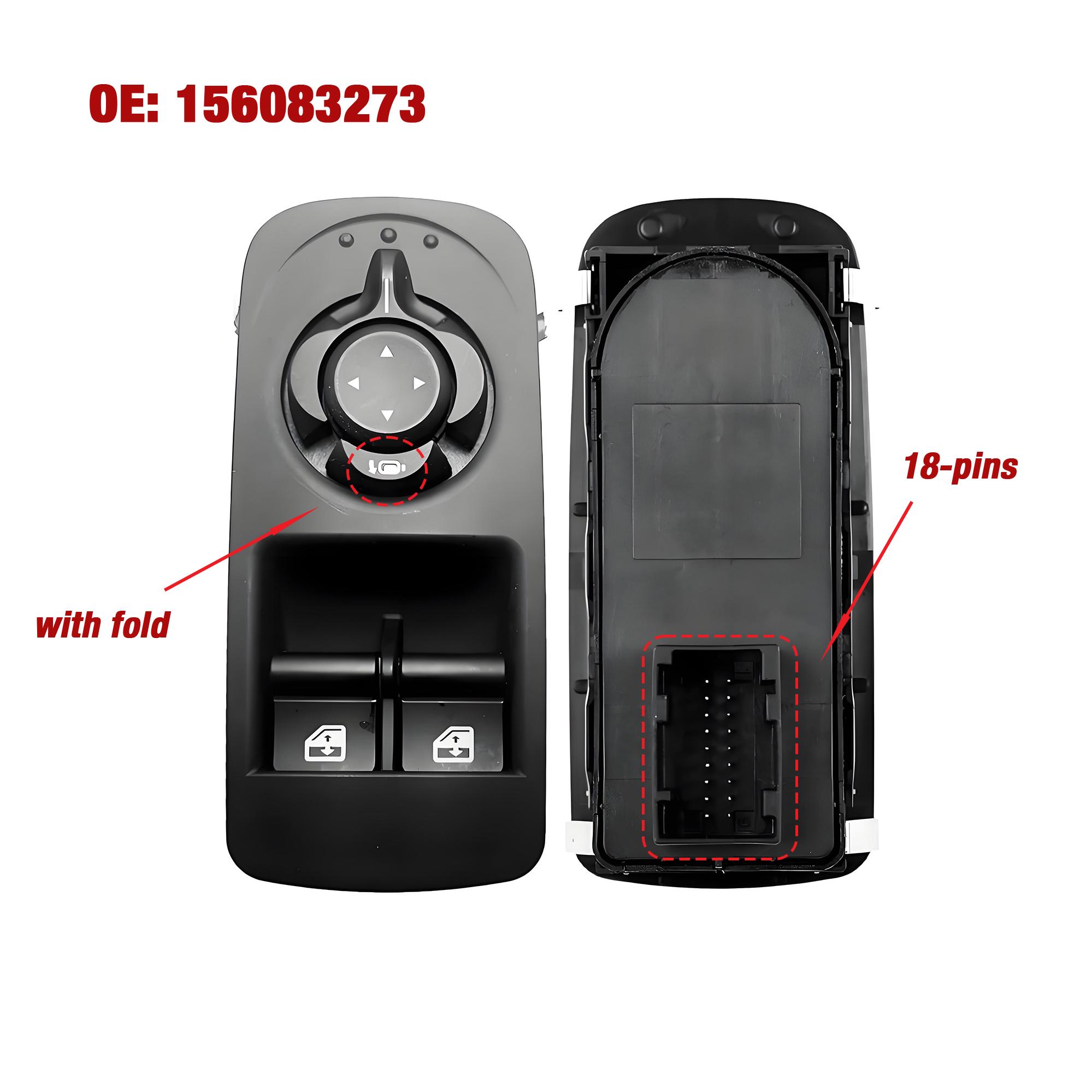

156080933 156085170 For Alfa Romeo Mito 955 2008-2018,Driver Side Electric Power Master Window Lifter Control Switch Button with Fold