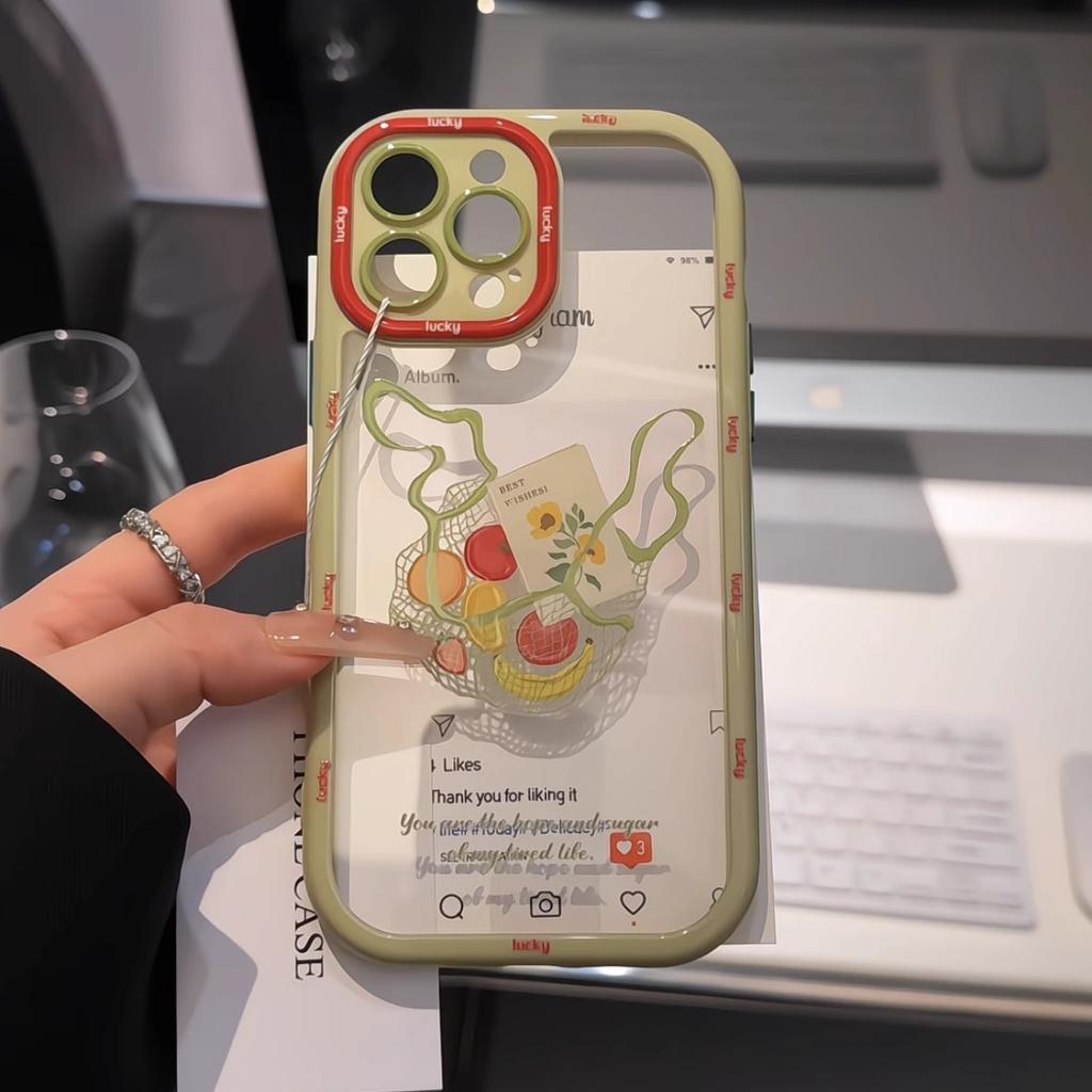 Net Pocket Fruit Cream Shell for Apple 16/15 Mobile Phone Case 14 Anti-fall 13 Creative 12 Advanced 11 New Style