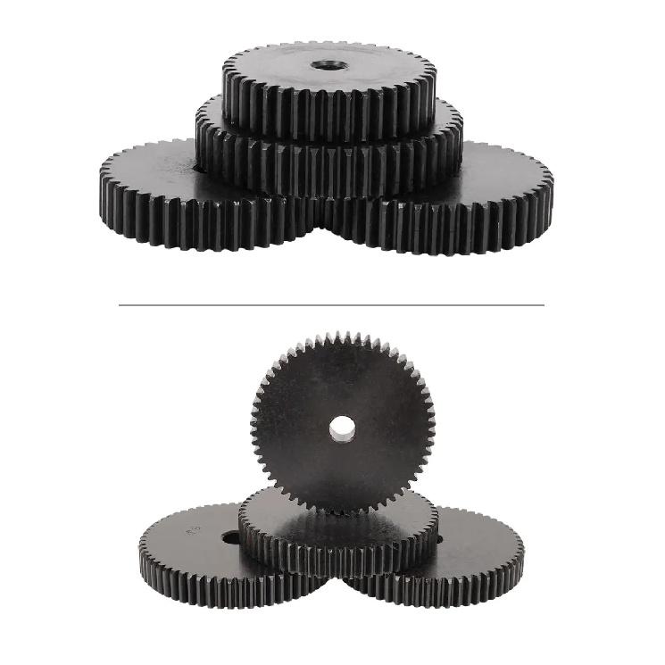 Spur Gear 1M-77T/78T/79T/80T/81T/82T/83T/84T/85T/86T Teeth Pitch 3.14 mm Total Height 10 mm Gear Wheel Carbon Steel Blackening