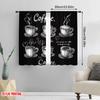 2pcs,2D Plane Printing Print Curtains Chalk Coffee Cups Versatile Polyester Fabric (without Rod) Decorations For Home Ldeal for