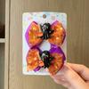2Pcs/Set New Halloween Cartoon Hairpins Bows Hair Accessories Lace Sequin Hairpins Children Cute Barrettes Kids Gift