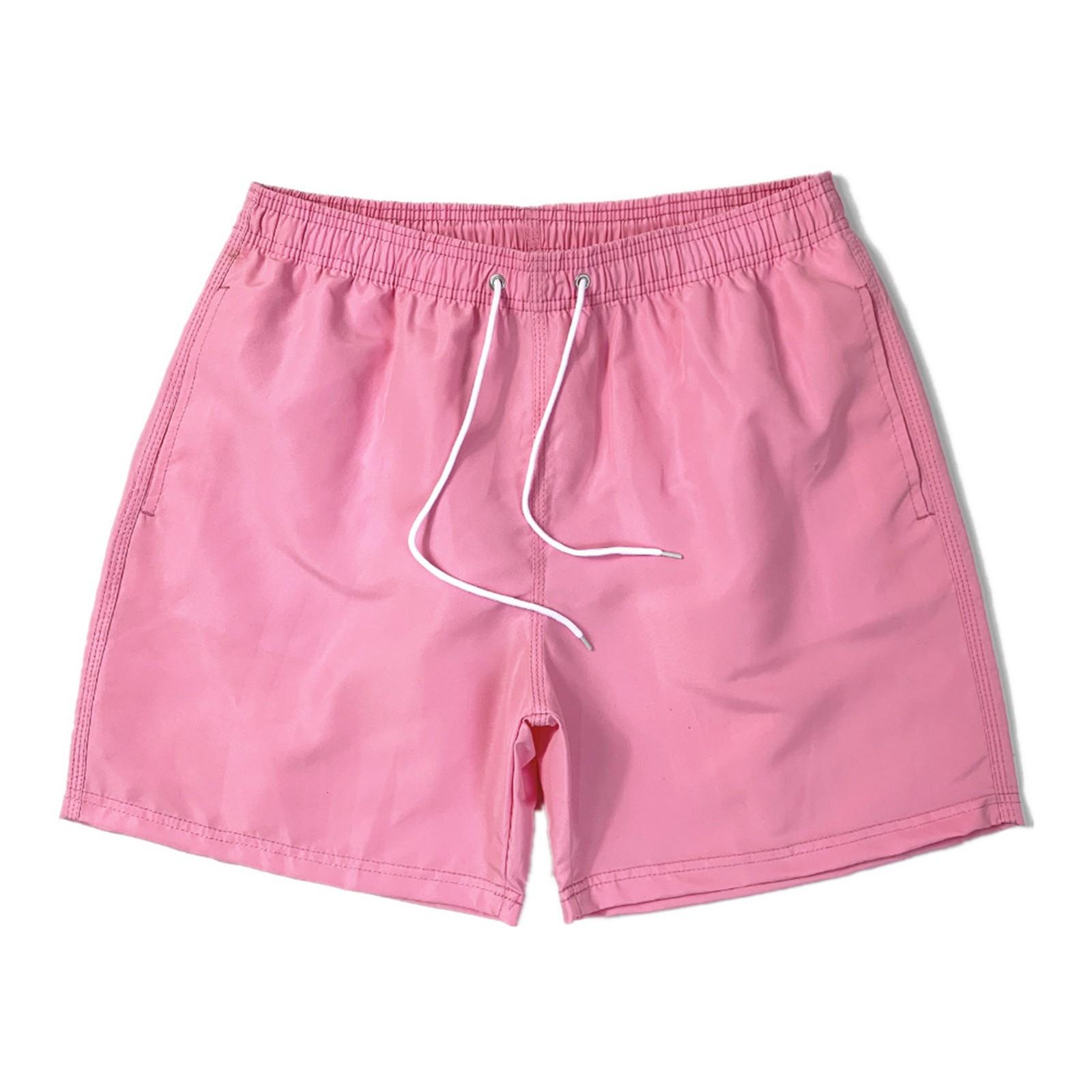 

Мужские быстросохнущие шорты для плавания с подкладкой, спортивные пляжные брюки XXXL светло-розовый