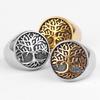 Tree of Life Amulet Stainless Steel Mens Rings Simple Elegant Charm for Male Boyfriend Biker Jewelry Creativity Gift