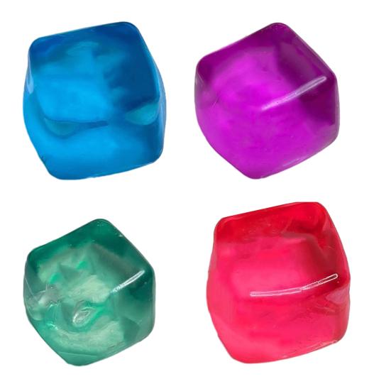 1/2/4Pcs Shapeable Coconut Oil Squeeze Ball Stress Relief Clear Ice Cube Toy Slow Rising Focus Aid Anti-anxiety Sensory Toy
