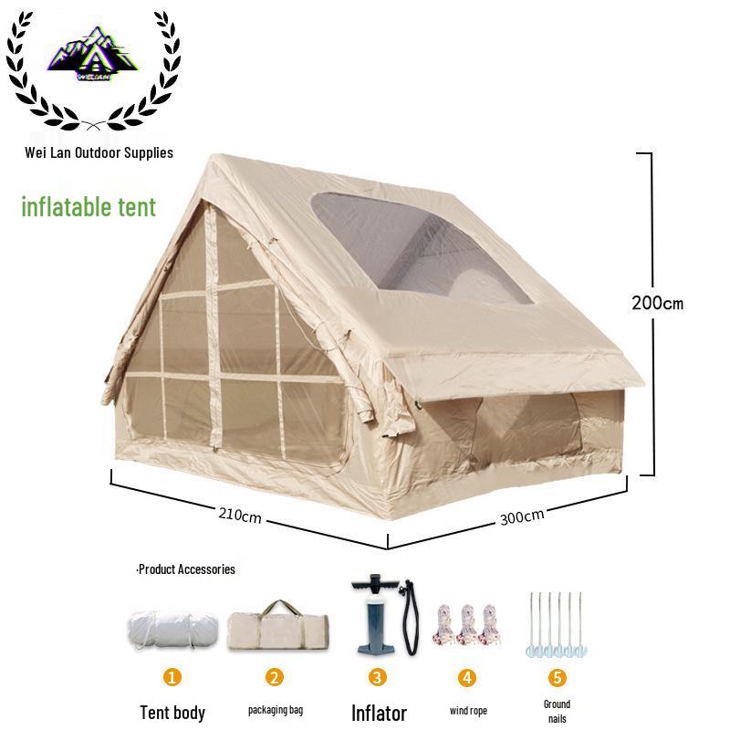 Inflatable One-Piece Tent: Windproof & Rainproof, Portable Oxford Cloth for Outdoor Camping