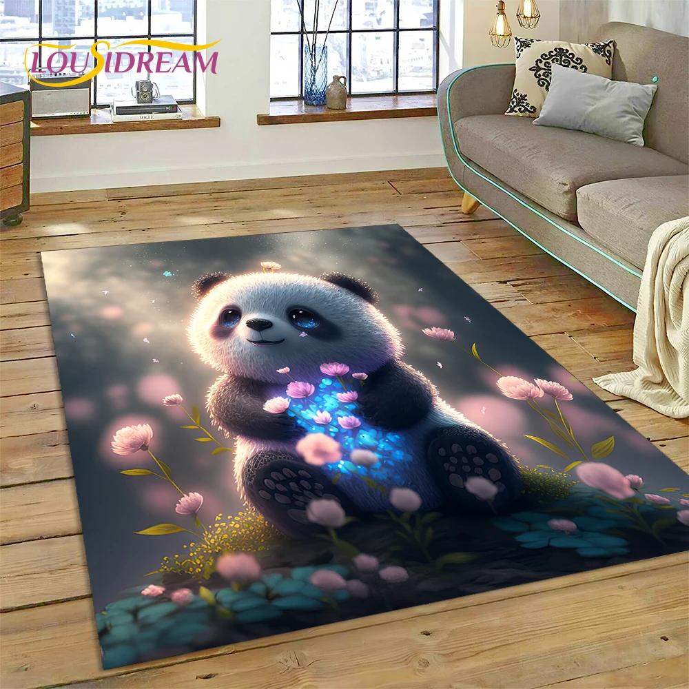 Cartoon Cute Panda Dream Animal 3D Rug Carpet for Living Room Bedroom Decor,Floor Mat Non-slip Decoration for Sofa Doormat Gift