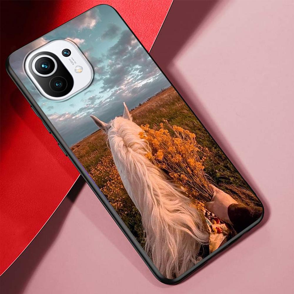 Running Horse Case for Xiaomi Mi 11 Lite 5G 12 Pro Note 10 10T 9 SE 9T 10S 8 A2 Lite CC9 Redmi Note 11 9S K40 TPU Phone Cover