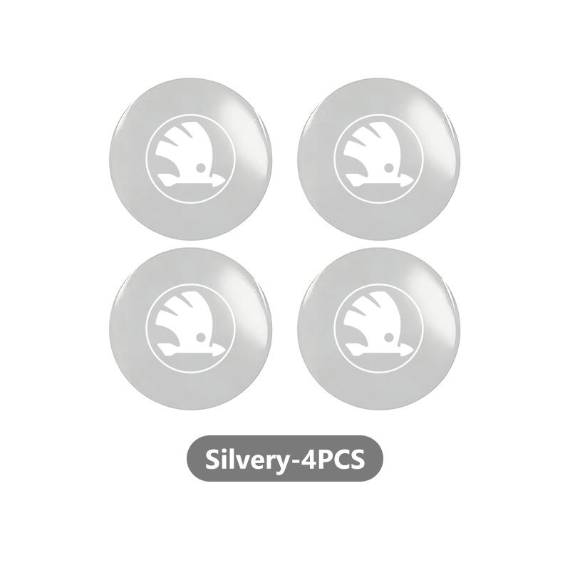 ZDVK6 4pcs 56mm Car Wheel Center Hub Cap Stickers Car Styling Accessories For Skoda Fabia 1 2 Octavia a7 RS Superb Rapid Yeti Karoq