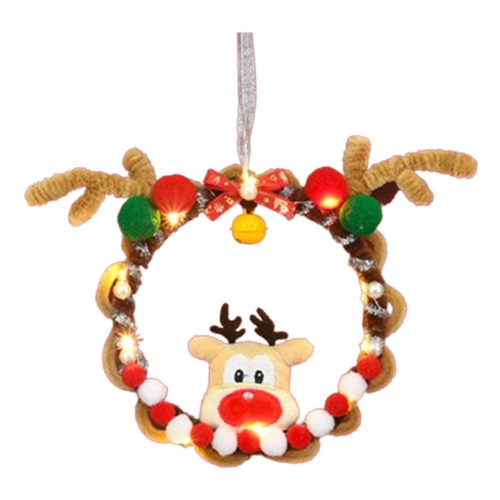 Snowman Twisting Sticks Wreath Material Pack Bell Pipe Cleaners Wreath with Light Chenille Stems Garland with Bow for Home Decor