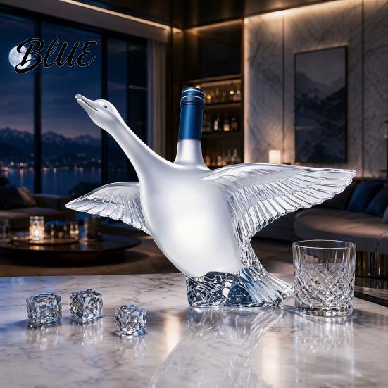 Decorative Liquor Bottle Goose Bird Shape Whiskey Decanter 3D Glass Animal Bar Cabinet Decor for Display 350ml Art Wine Dispenser Home Design