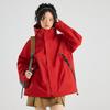 Men's Mountain Style Waterproof Jacket Loose Hooded Cargo Outdoor Windbreaker