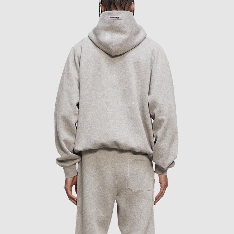 Fear of God Essentials Fleece Hoodie With Logo FW20 Unisex Hoodie Charcoal Oatmeal FOG-FW20-341