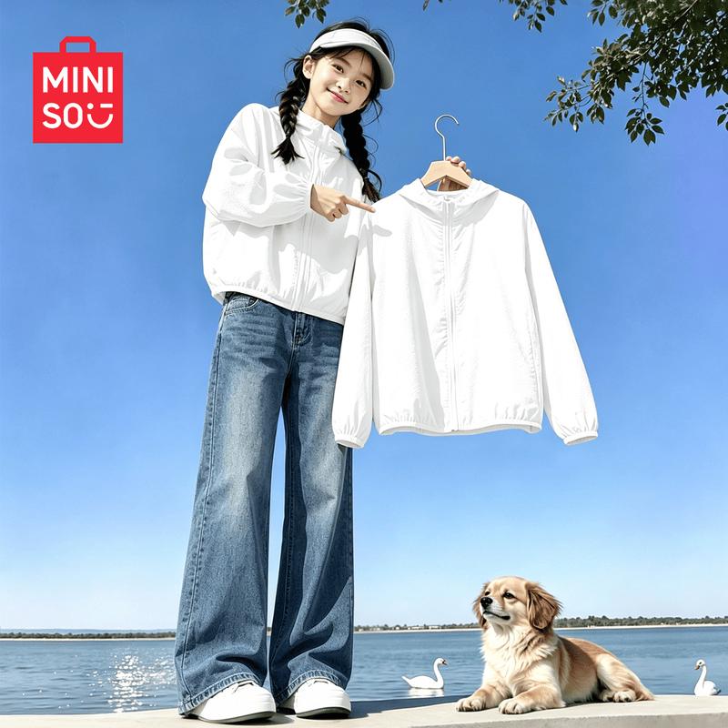 MINISO Girls  UPF50+ Lightweight Sun Protection Jacket 110