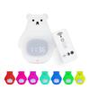 Cute Bear Alarm Clock Night Light for Kids Room Silicone Bedside Light Cartoon Animal Lamp Custom Night Light for Children