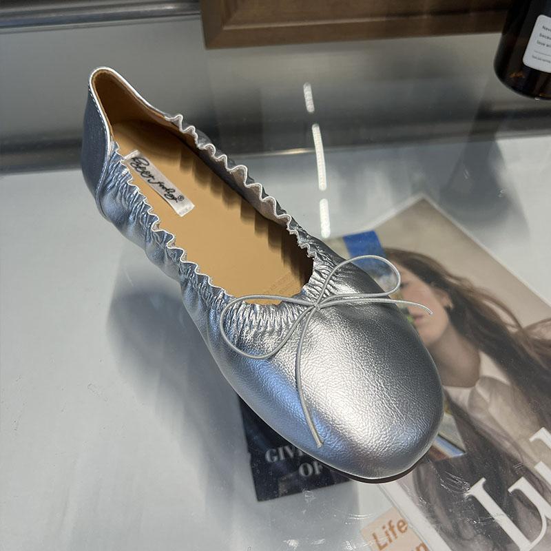 Fashion Fashion Round Toe Footwear Shallow Women Ballet Flats Shoes Female Butterfly-Knot Ladies Flats Slip On Shoes 2025 New