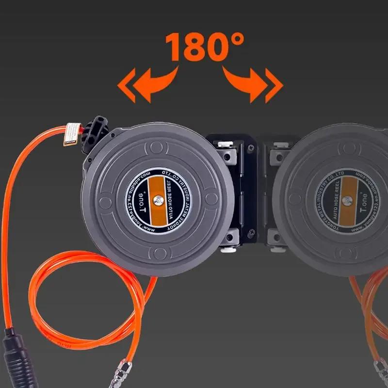 Compressor Hose Reel Retractable 6m Automatic Rewind Tool Commercial Reel With Swivel Bracket Quick Coupler Air Compressor