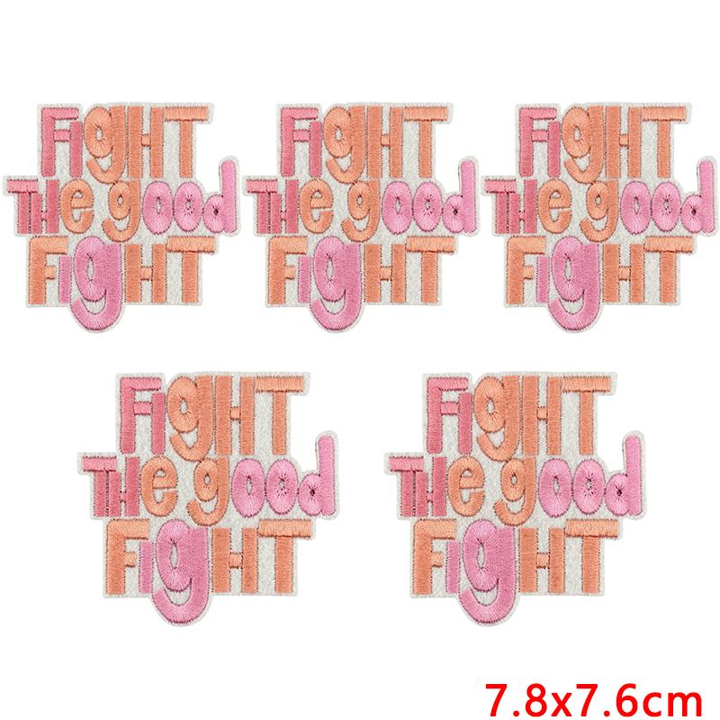 10pcs Wholesale Pink Series Cartoon Letter Slogan Patch Embroidered Patches For Clothes Jackets Hats Diy Iron On Patches Decor 