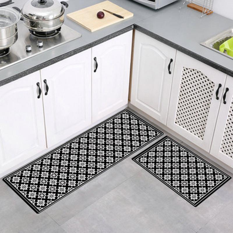 Fashionable Textile Kitchen Mat Anti -Slip Kitchen Rugs Balcony Bathroom Printed Carpet Home Floor Mat Doormat Bath Carpet