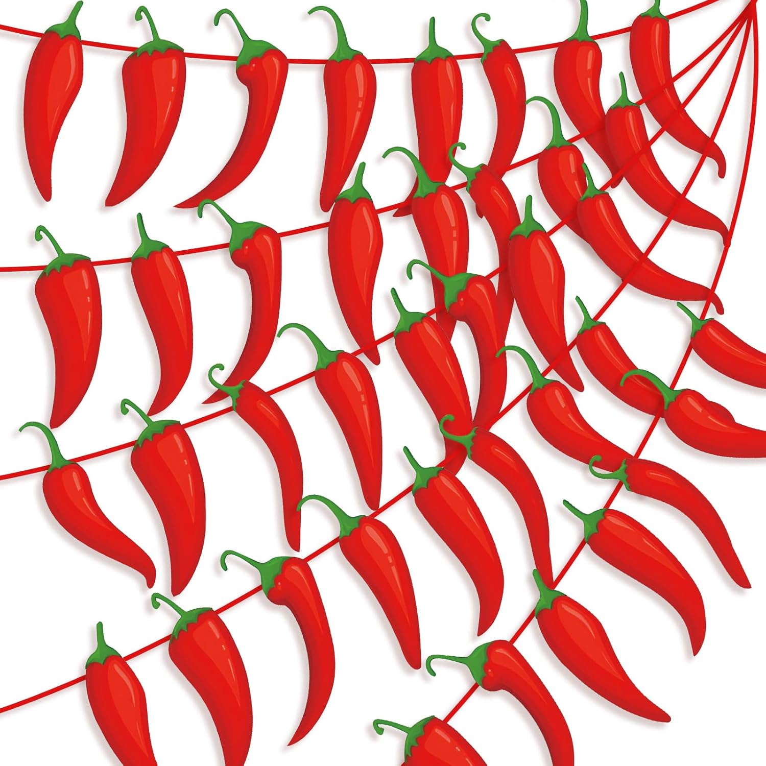 5 Pcs Chili Pepper Banner 49 ft Chili Cook Off Pepper Garlands Birthday Decorations for Cinco De Mayo Mexican Fiesta Hanging Party Accessories