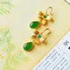 New In  Inlaid Natural An Jasper Butterfly Shaped Earrings For Women Super High-Tech Drop-Shaped   Jewelry