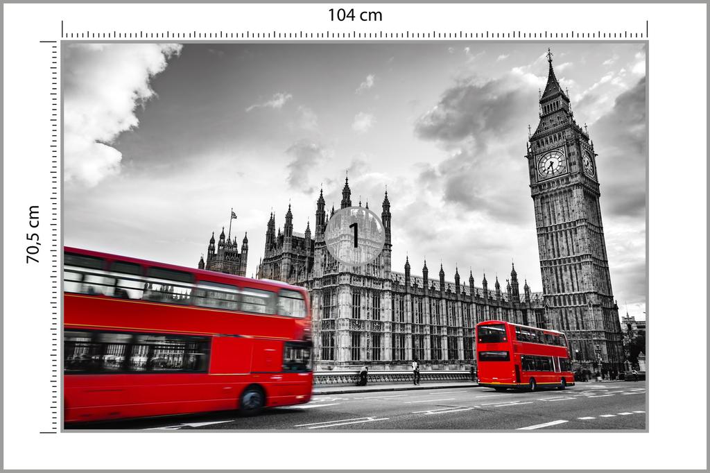 Fototapeta London černobílá omyvatelná flísová 104x70,5