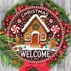 Wooden Christmas Sign with Gingerbread Man Pattern - Navidad Welcome Sign for Front Door Wall Hanging Decor - Ideal Christmas Ornament