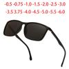 Square Sunglasses Men Thin Leg Anti Glare Minus Tea Lens Prescription Sunglasses Diopter 0 -0.5 -0.75 -1.0 To -6.0