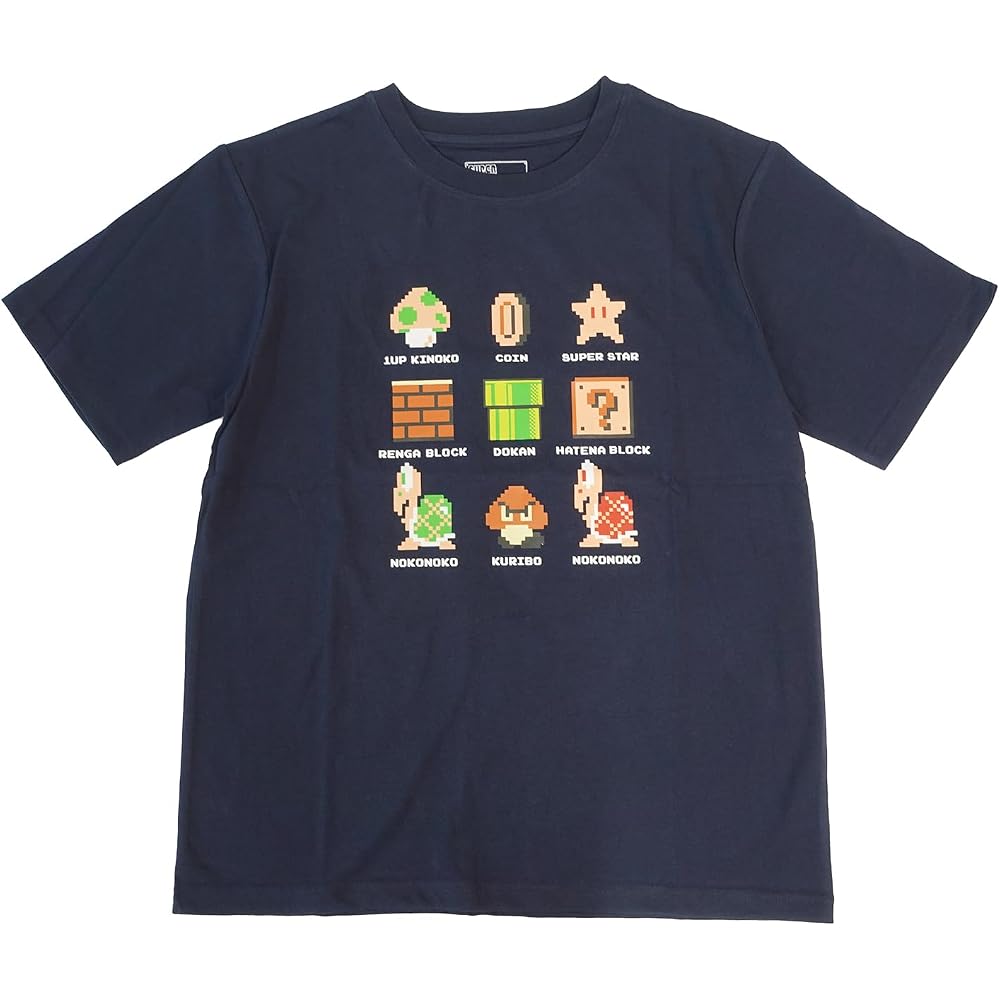 [Fine Plus] T-shirt Short Sleeve Super Mario Bros. Mario Dot Collection Retro Toy Character