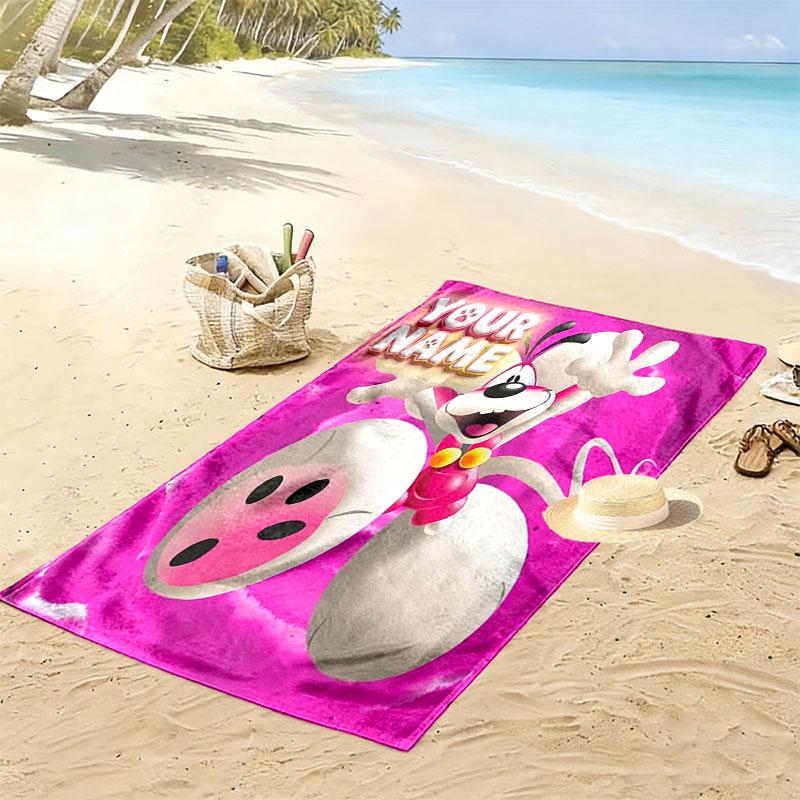 Diddl Custom Name Print Beach Towel, Large Soft Quick Dry Towel for Beach Camping Swimming