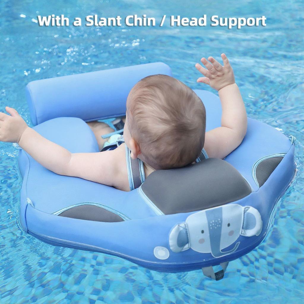 Baby Swim Float Non-inflatable Baby Swimming Float Ring Waterproof Kids Swim Trainer for 3-24 Months Baby Boys Girls Infant Pool Float with Sun Canop